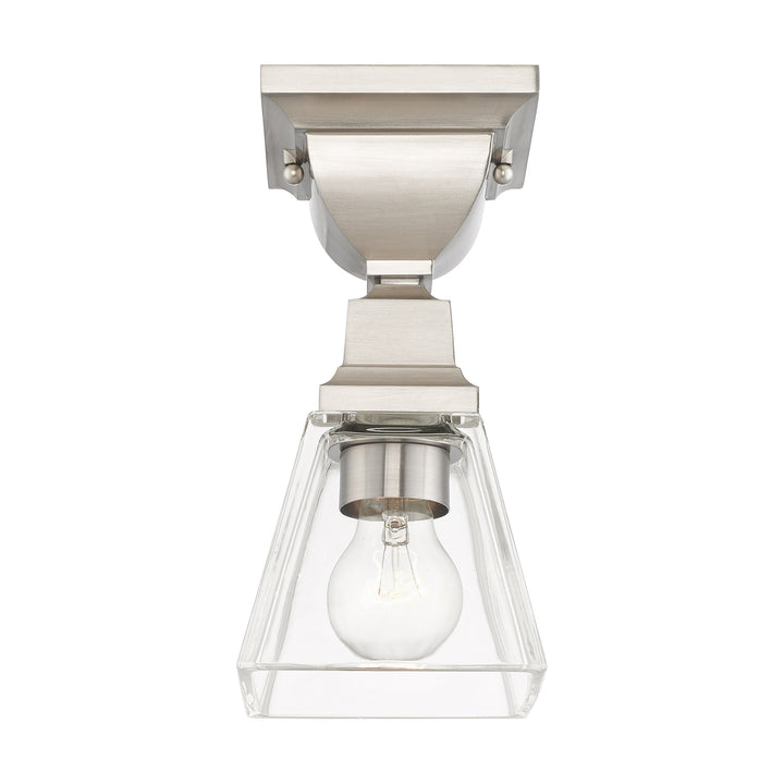 Antique Hardware 1 Light Brushed Nickel Ceiling Mount Semi Flush