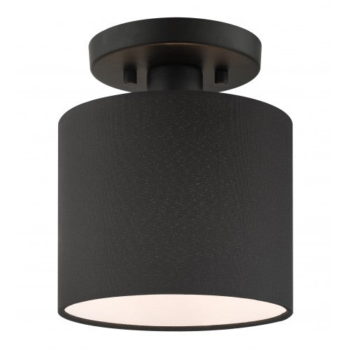 ##Antique Hardware## 1 Light Black Semi Flush