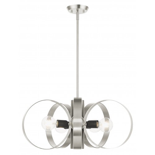 Antique Hardware 6 Light Brushed Nickel Chandelier Chandelier