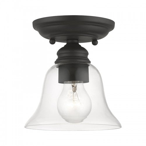 ##Antique Hardware## 1 Light Black Small Semi-Flush