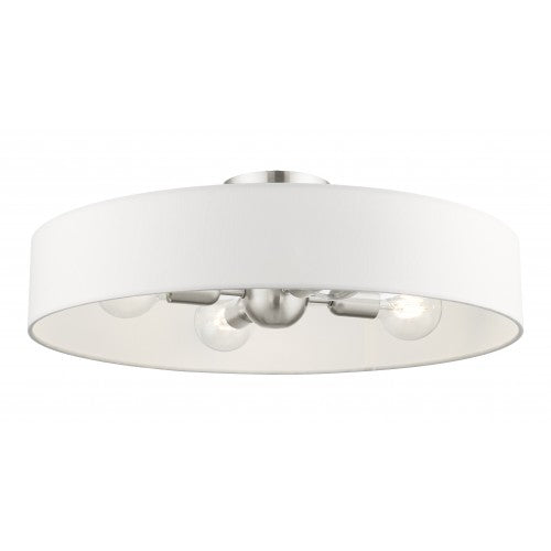 ##Antique Hardware## 4 Light Brushed Nickel Semi Flush Mount