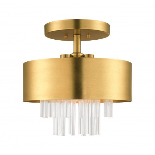 ##Antique Hardware## 3 Light Natural Brass Ceiling Mount