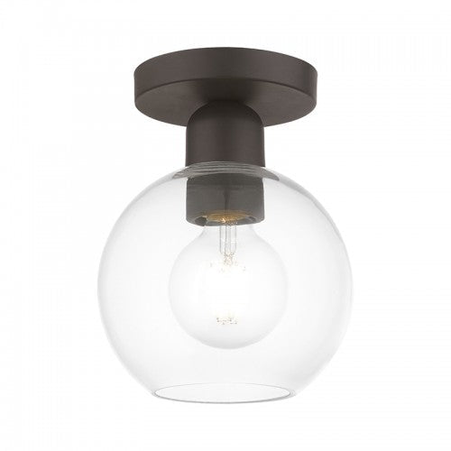 ##Antique Hardware## 1 Light Bronze Sphere Semi-Flush