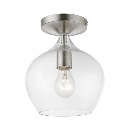 ##Antique Hardware## 1 Light Brushed Nickel Semi-Flush