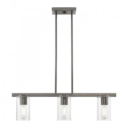 Antique Hardware 3 Light Black Chrome Linear Chandelier Linear