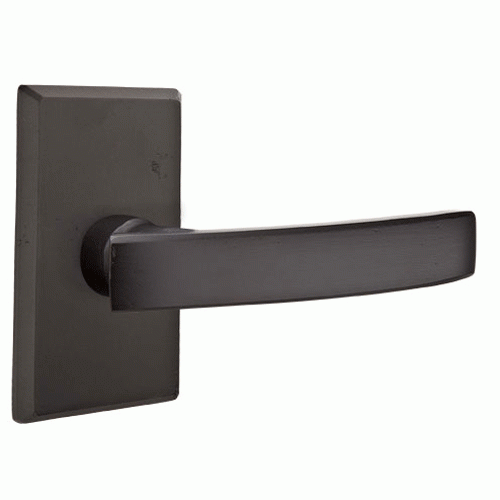 ##Antique Hardware## Emtek Solid Brass Sandcast Yuma Lever With Modern Rectangular Rosette
