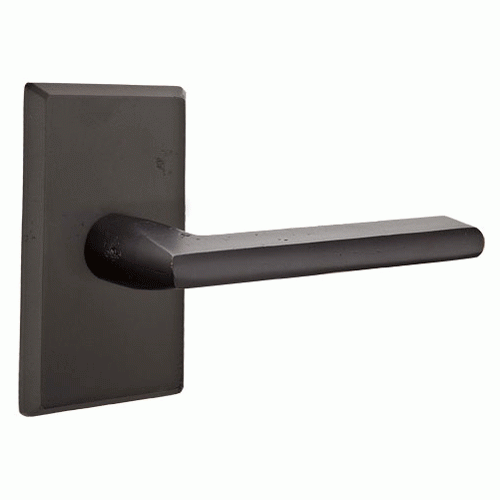 ##Antique Hardware## Emtek Solid Brass Sandcast Lariat Lever With Modern Rectangular Rosette