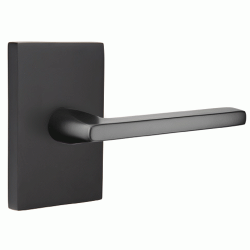 ##Antique Hardware## Emtek Solid Brass Helios Lever With Modern Rectangular Rosette (Several Finish Options)