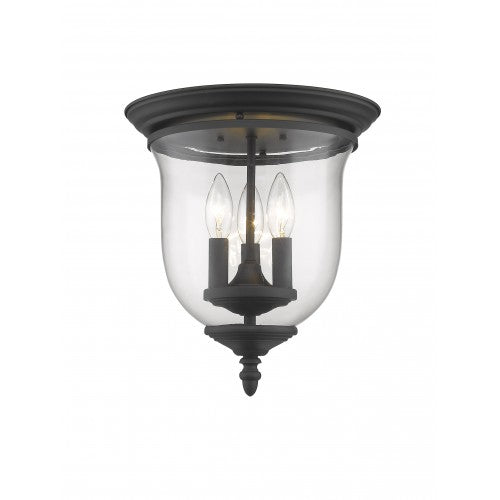 ##Antique Hardware## 3 Light Black Ceiling Mount
