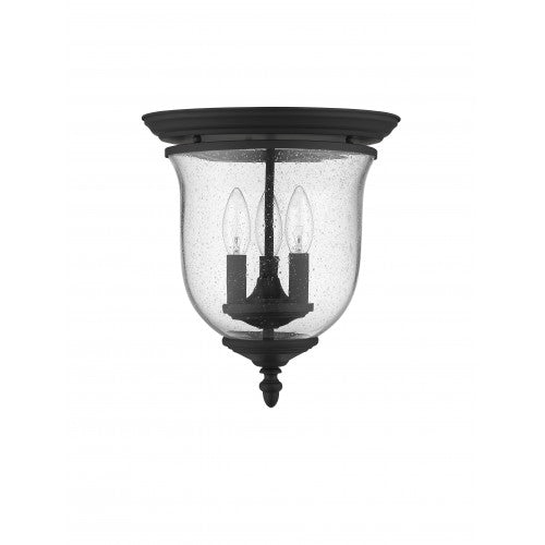 ##Antique Hardware## 3 Light Black Ceiling Mount
