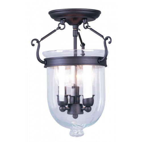 ##Antique Hardware## 3 Light Bronze Ceiling Mount