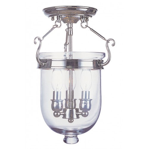 ##Antique Hardware## 3 Light Polished Nickel Ceiling Mount