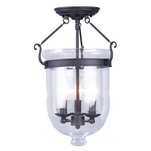 ##Antique Hardware## 3 Light Bronze Ceiling Mount