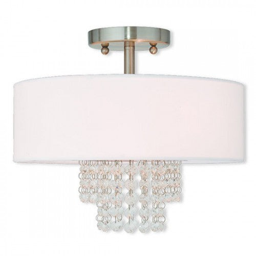 ##Antique Hardware## 2 Light Brushed Nickel Ceiling Mount