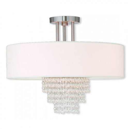 ##Antique Hardware## 4 Light Brushed Nickel Ceiling Mount
