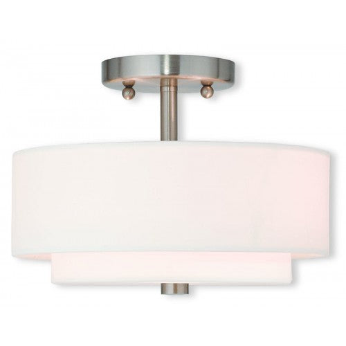 ##Antique Hardware## 2 Light Brushed Nickel Ceiling Mount