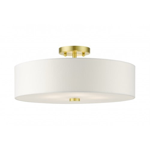 ##Antique Hardware## 4 Light Satin Brass Semi Flush