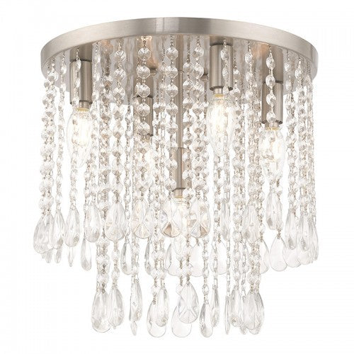##Antique Hardware## 5 Light Brushed Nickel Ceiling Mount