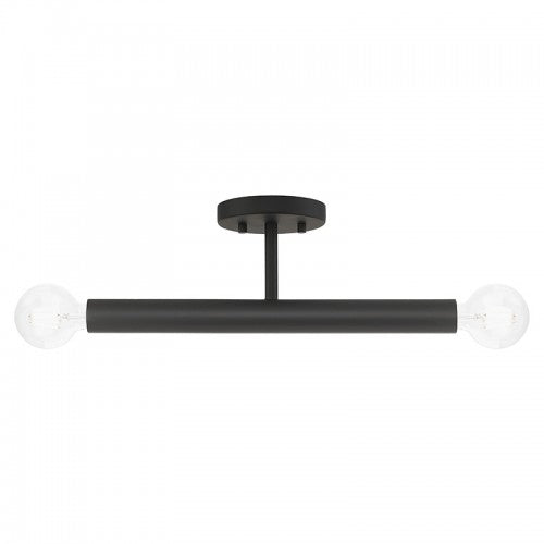 ##Antique Hardware## 2 Light Black Semi-Flush