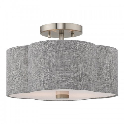 ##Antique Hardware## 2 Light Brushed Nickel Ceiling Mount