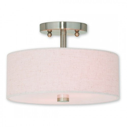 ##Antique Hardware## 2 Light Brushed Nickel Ceiling Mount