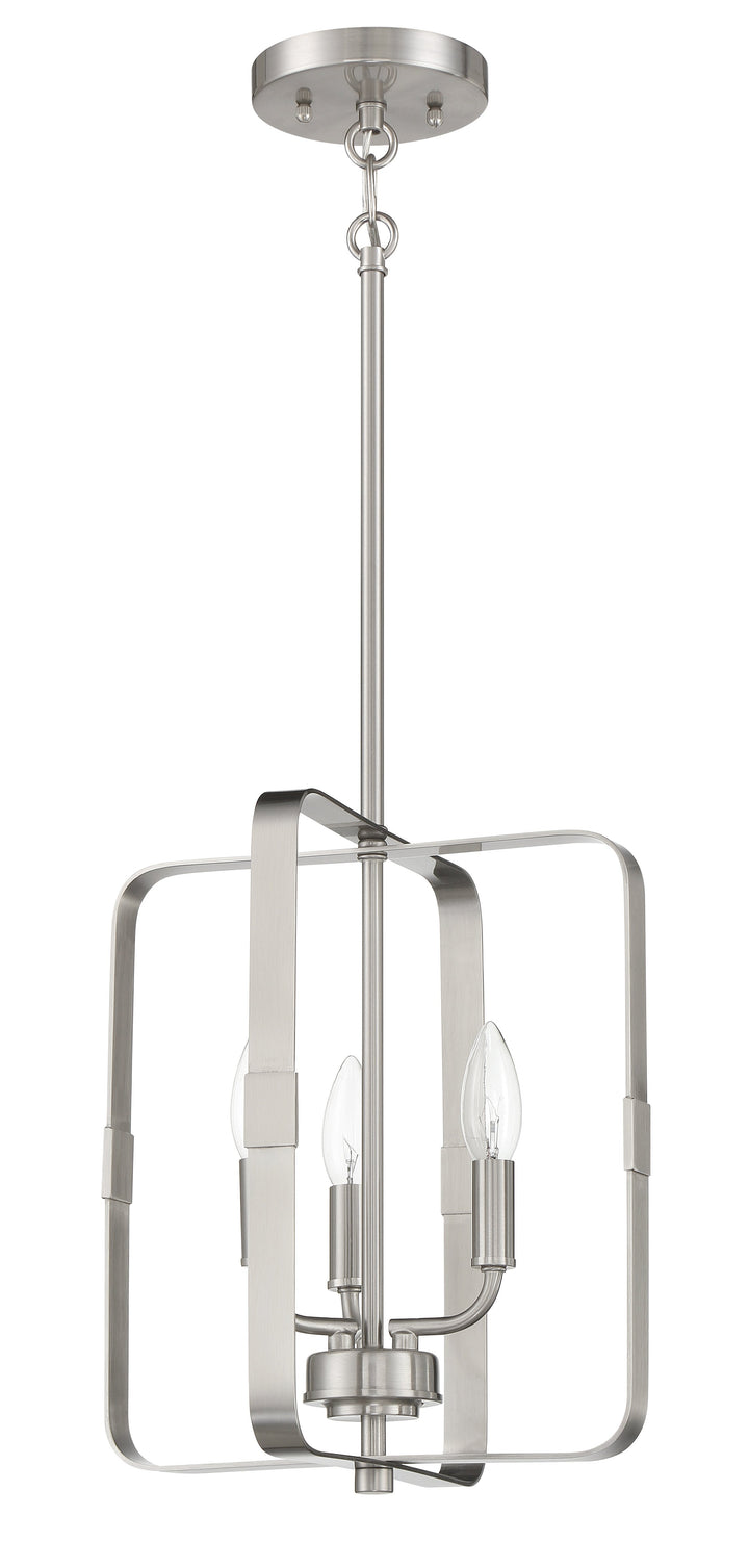 ##Antique Hardware## Stowe 3 Light Foyer in Brushed Polished Nickel