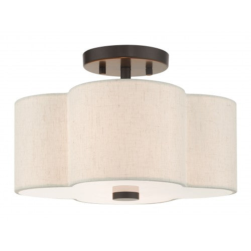 ##Antique Hardware## 2 Light English Bronze Semi Flush