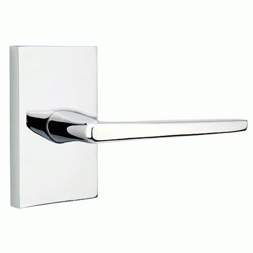 ##Antique Hardware## Brass Modern Hardware - Privacy Hermes Left Handed Door Lever with Modern Rectangular Rosette in Oil Rubbed Bronze - 5212HERLHUS10B - Emtek Hardware