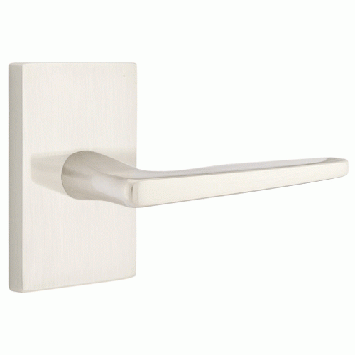 ##Antique Hardware## Brass Modern Hardware - Privacy Hermes Left Handed Door Lever with Modern Rectangular Rosette in Oil Rubbed Bronze - 5212HERLHUS10B - Emtek Hardware