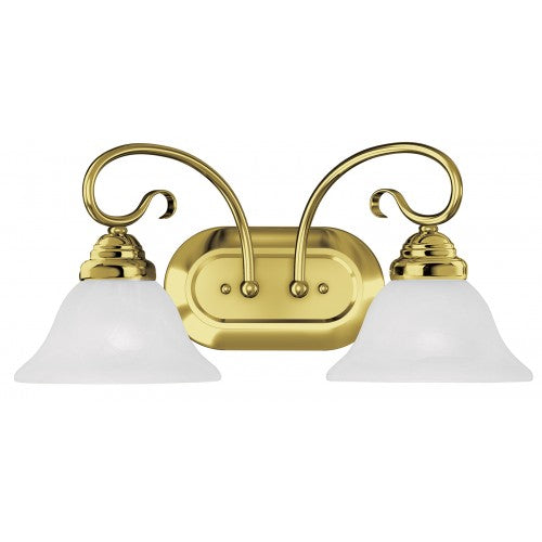 ##Antique Hardware## 2 Light Polished Brass Bath Light