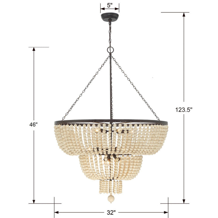 ##Antique Hardware## Rylee 12 Light Forged Bronze Chandelier