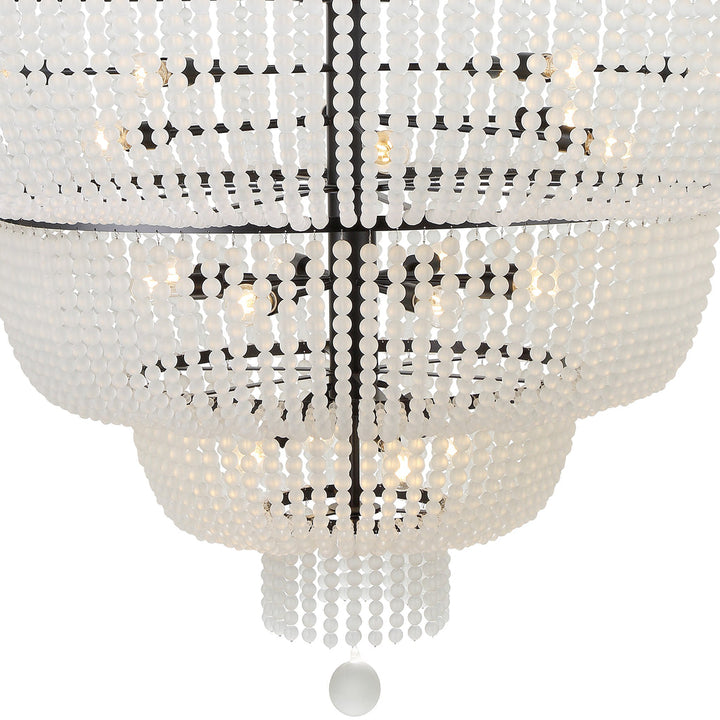 ##Antique Hardware## Rylee 24 Light Matte Black Chandelier