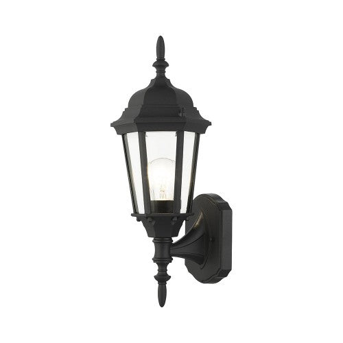 ##Antique Hardware## 1 Light Textured Black Outdoor Wall Lantern