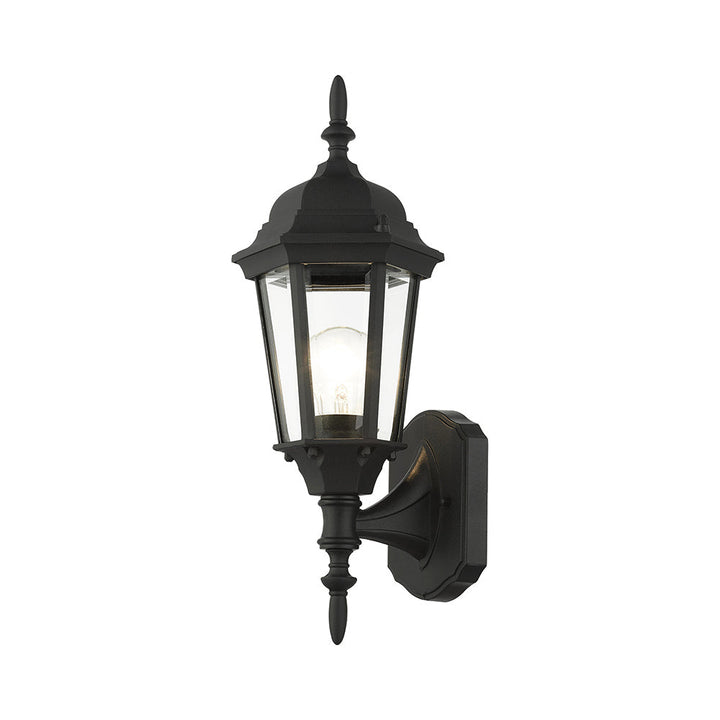 ##Antique Hardware## 1 Light Textured Black Outdoor Wall Lantern