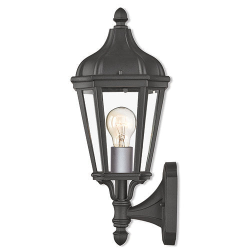 ##Antique Hardware## 1 Light Textured Black Outdoor Wall Lantern