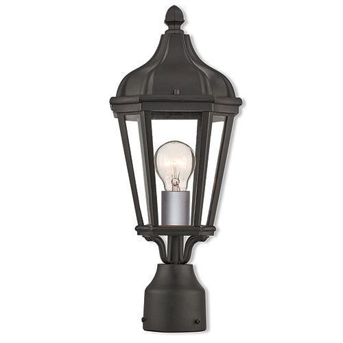 ##Antique Hardware## 1 Light Textured Black Outdoor Post Top Lantern