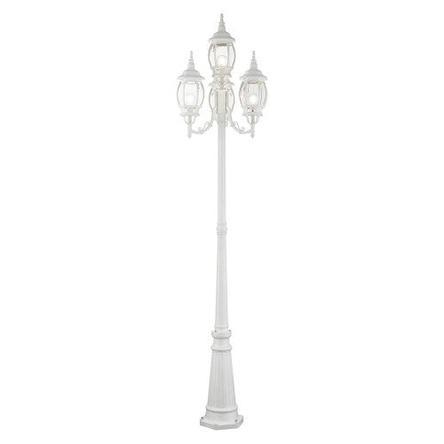 Antique Hardware 4 Light Textured White Outdoor Post Light Post