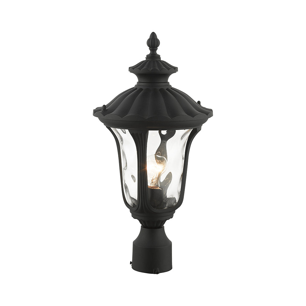##Antique Hardware## 1 Light Textured Black Outdoor Post Top Lantern