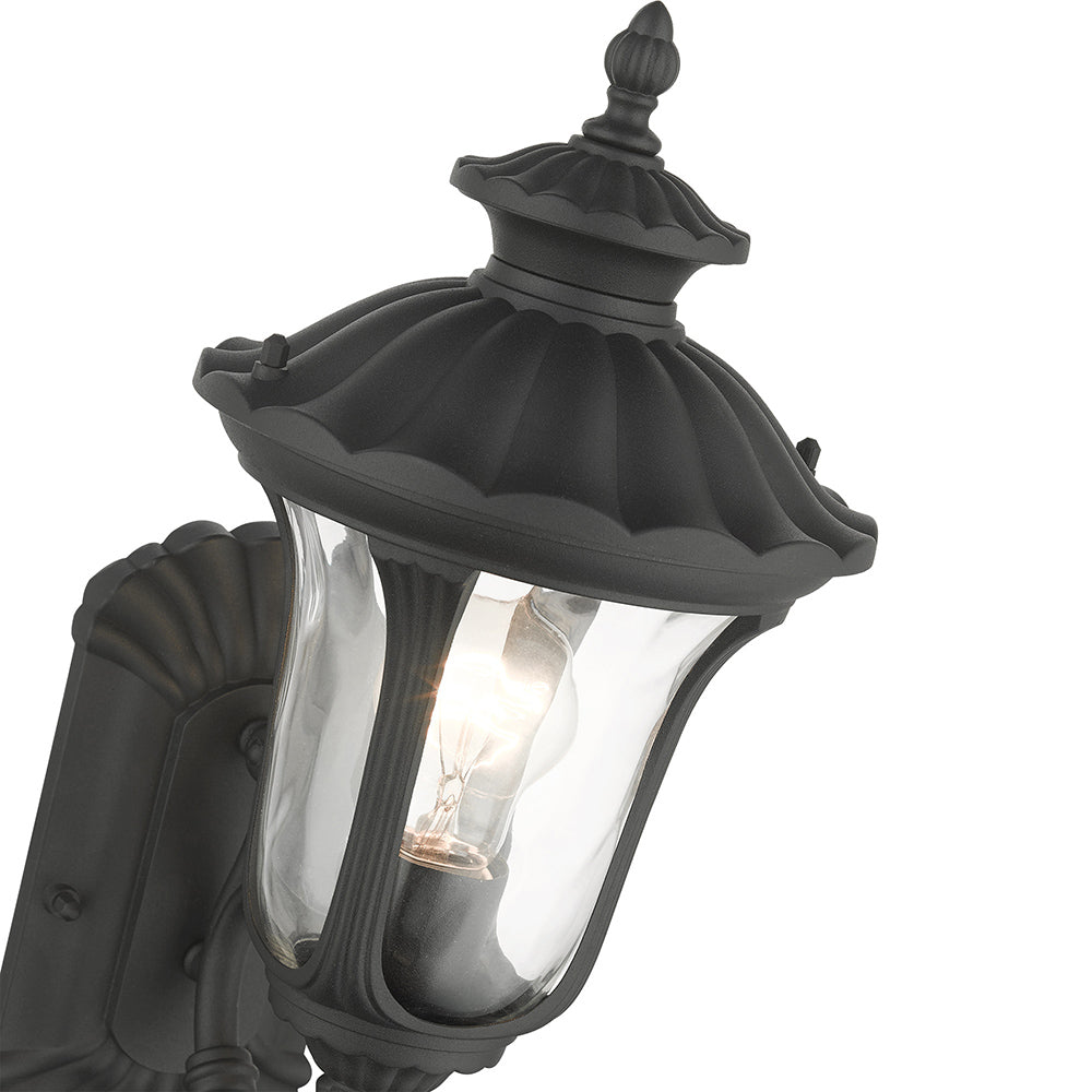 ##Antique Hardware## 1 Light Textured Black Outdoor Wall Lantern