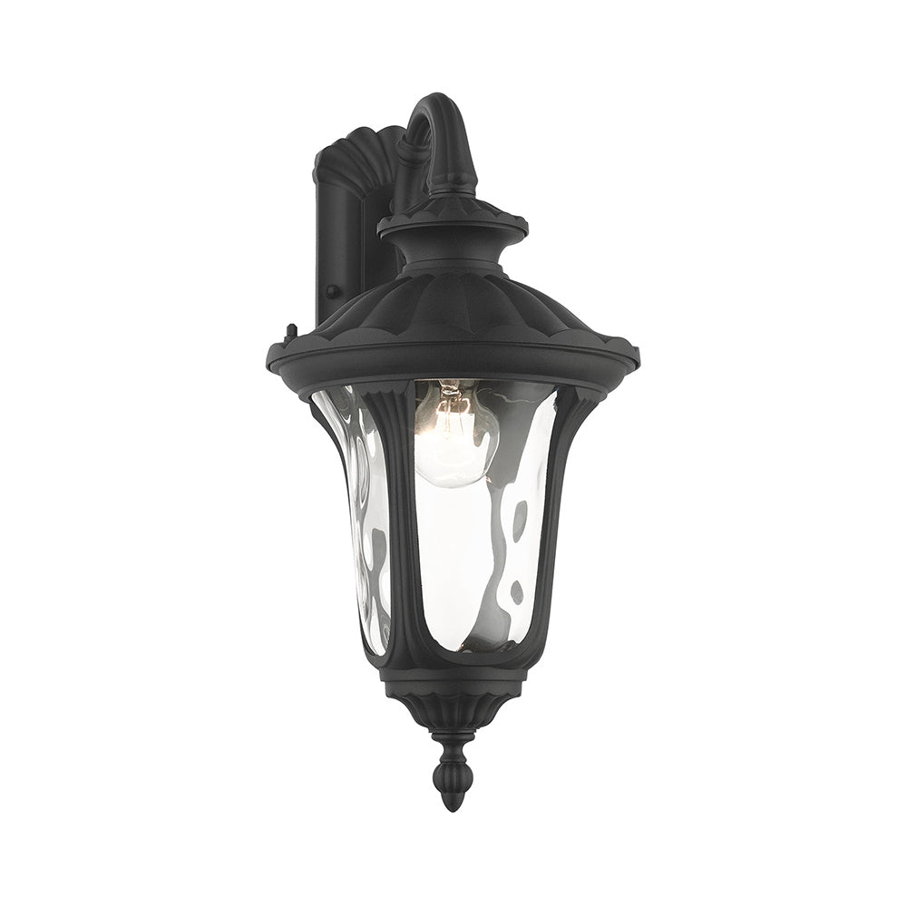 ##Antique Hardware## 1 Light Textured Black Outdoor Wall Lantern