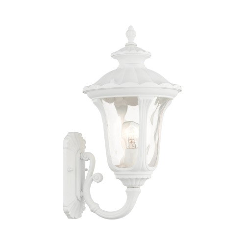 ##Antique Hardware## 1 Light Textured White Outdoor Wall Lantern