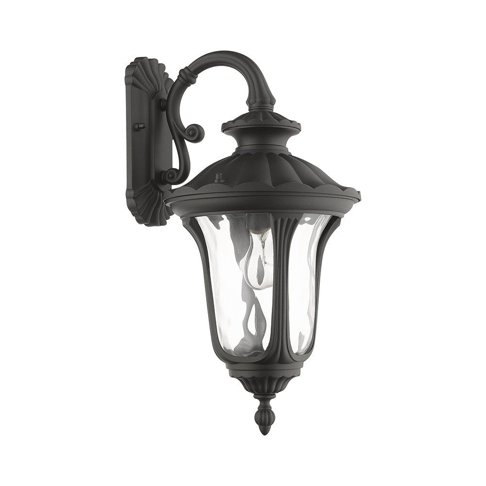 ##Antique Hardware## 1 Light Textured Black Outdoor Wall Lantern