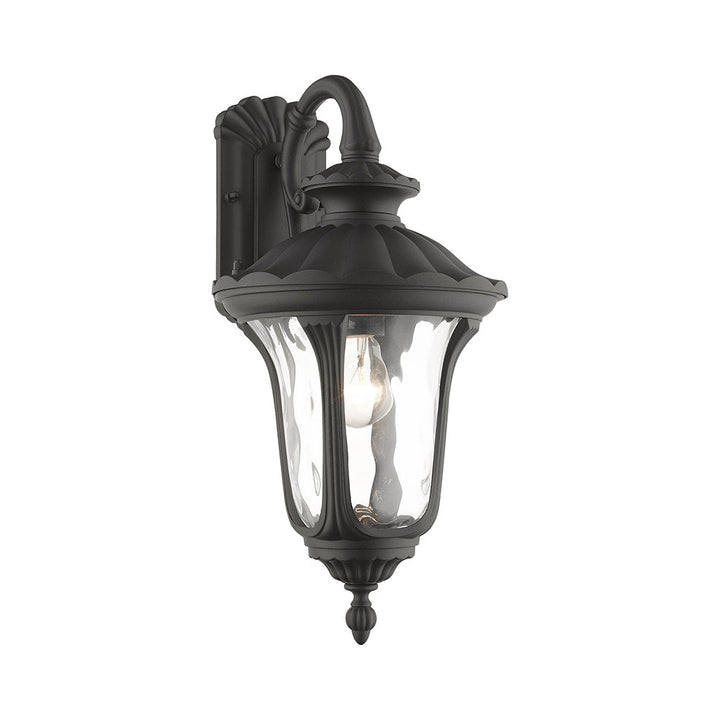##Antique Hardware## 1 Light Textured Black Outdoor Wall Lantern