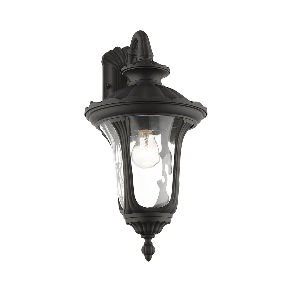 ##Antique Hardware## 1 Light Textured Black Outdoor Wall Lantern