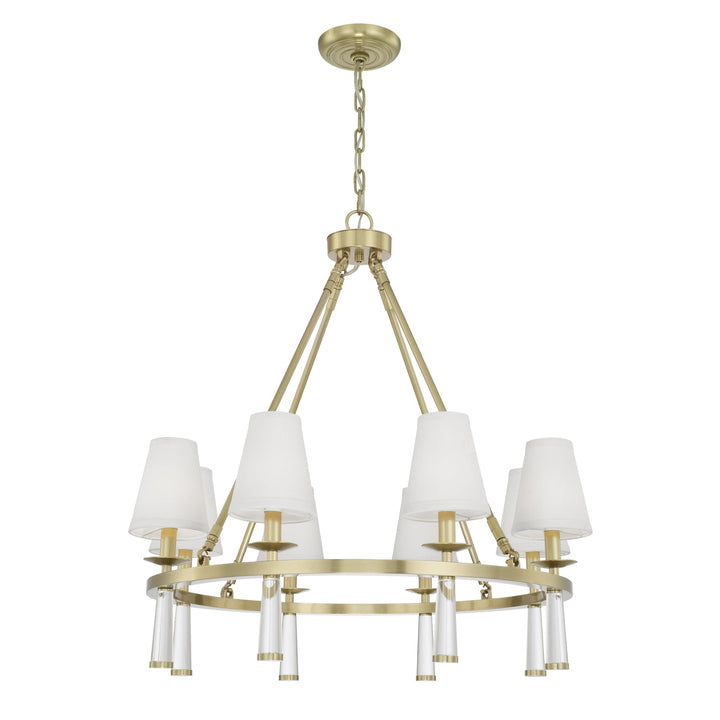 ##Antique Hardware## Baxter 8 Light Antique Aged Brass Chandelier
