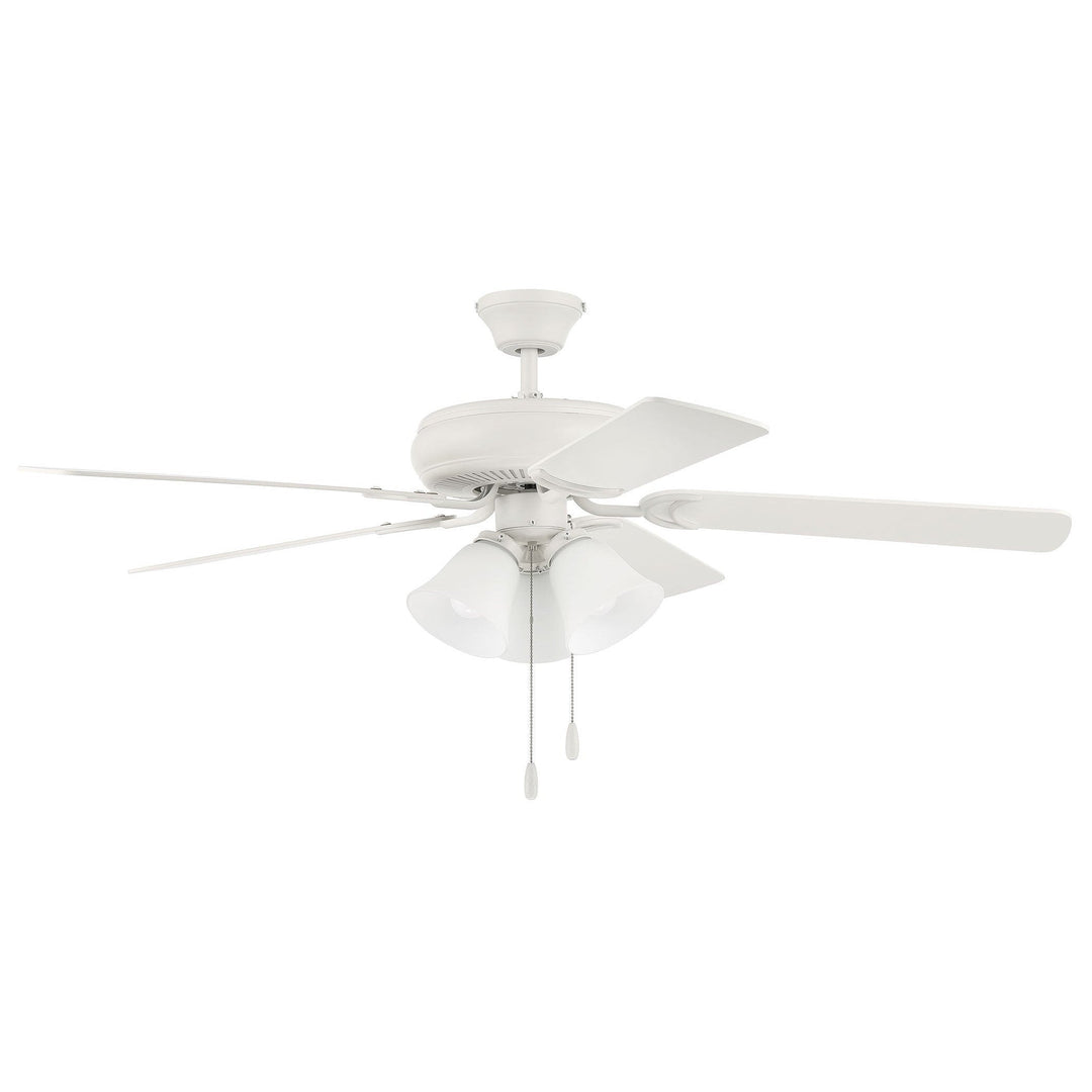 ##Antique Hardware## 52" Decorator's Choice 3 Light in Matte White w/ Matte White Blades