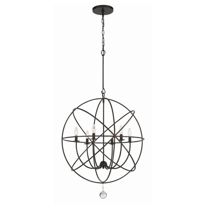 ##Antique Hardware## Solaris 6 Light English Bronze Sphere Chandelier