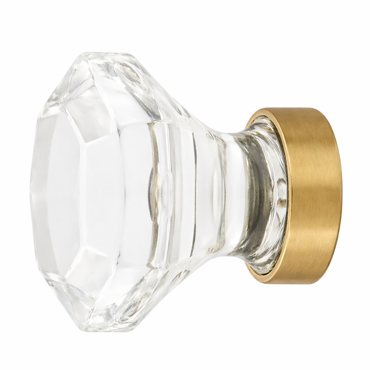 1 Inch Crystal Glass Old Town Clear Cabinet & Furniture Knob