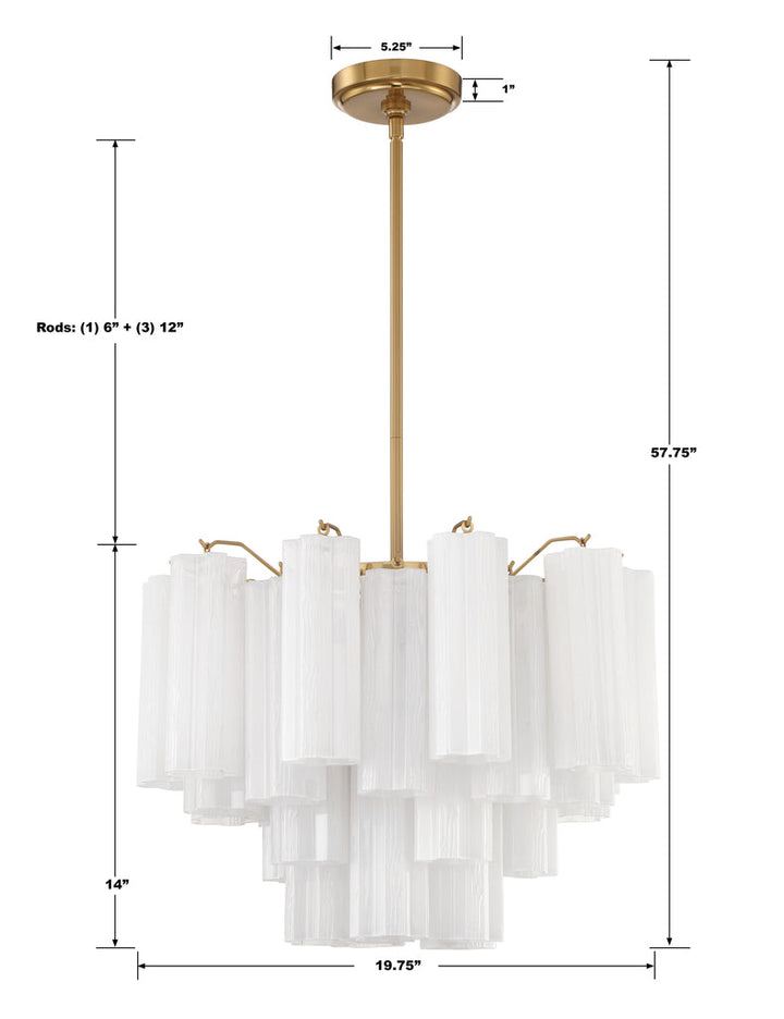 ##Antique Hardware## Addis 6 Light Aged Brass Chandelier