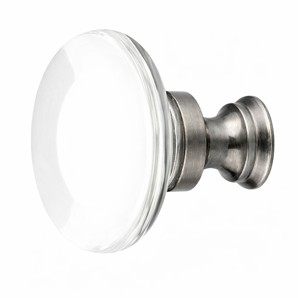 1 3/8 Inch Clear Crystal Glass Providence Cabinet & Furniture Knob